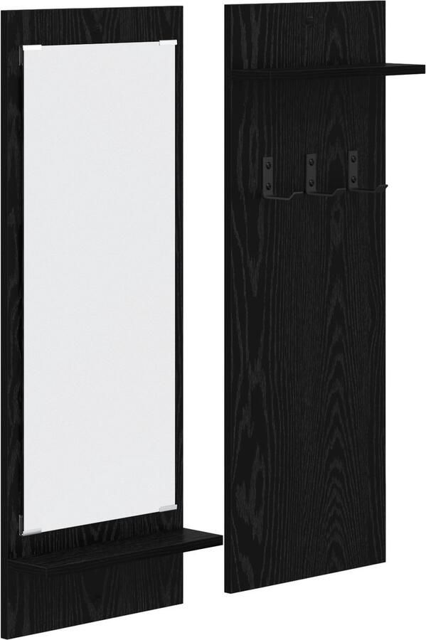 VidaXL Wandgemonteerde kapstok met plank Zwart eiken 70 x 10 x 90 cm