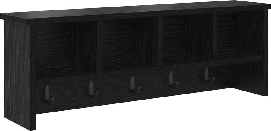 VidaXL Wandgemonteerde kapstok met plank Zwart eiken 75 x 16 x 26 cm