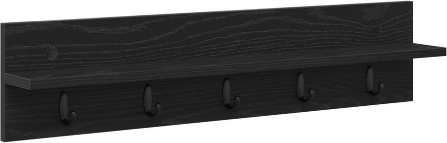 VidaXL Wandgemonteerde kapstok met plank Zwart eiken 80 x 10.5 x 18 cm