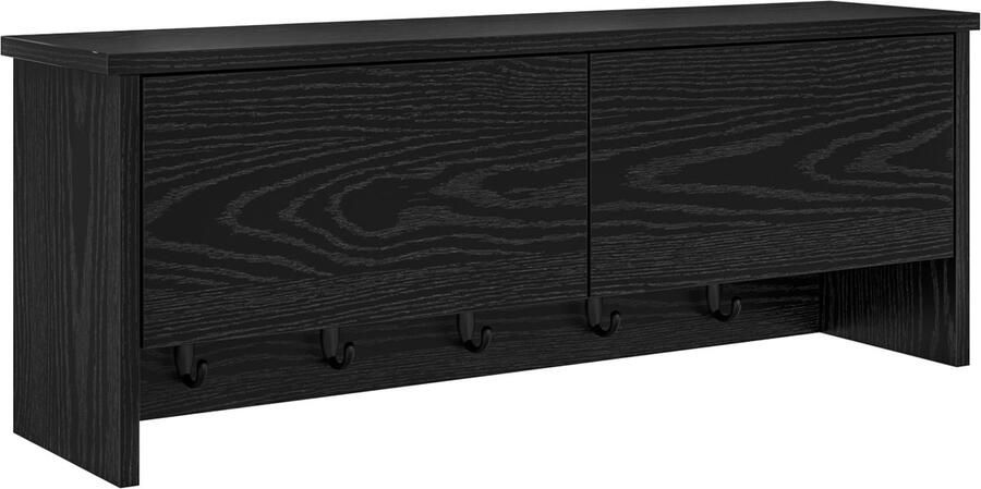 VidaXL Wandgemonteerde kapstok met plank Zwart eiken 80 x 20 x 30 cm