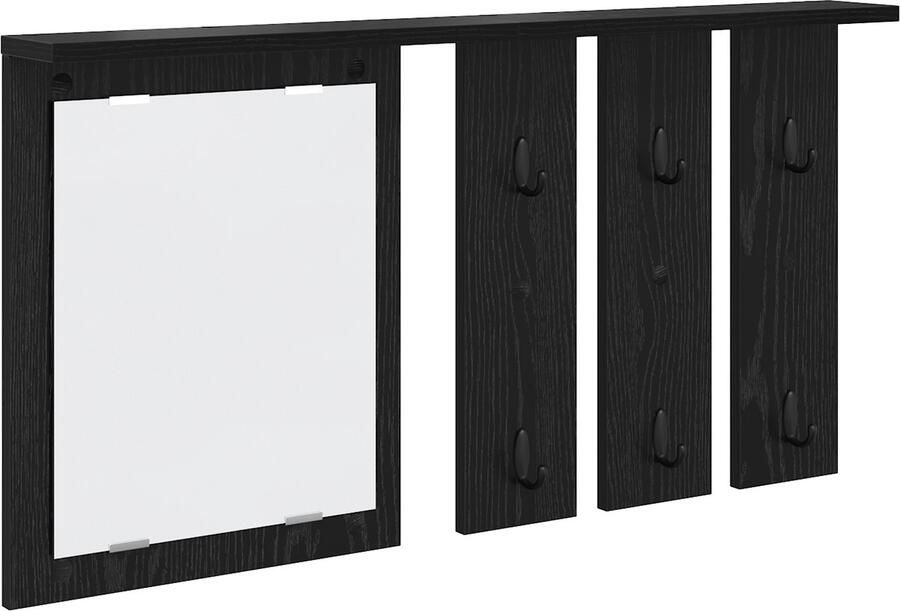 VidaXL Wandgemonteerde kapstok met plank Zwart eiken 84 x 10 x 80 cm