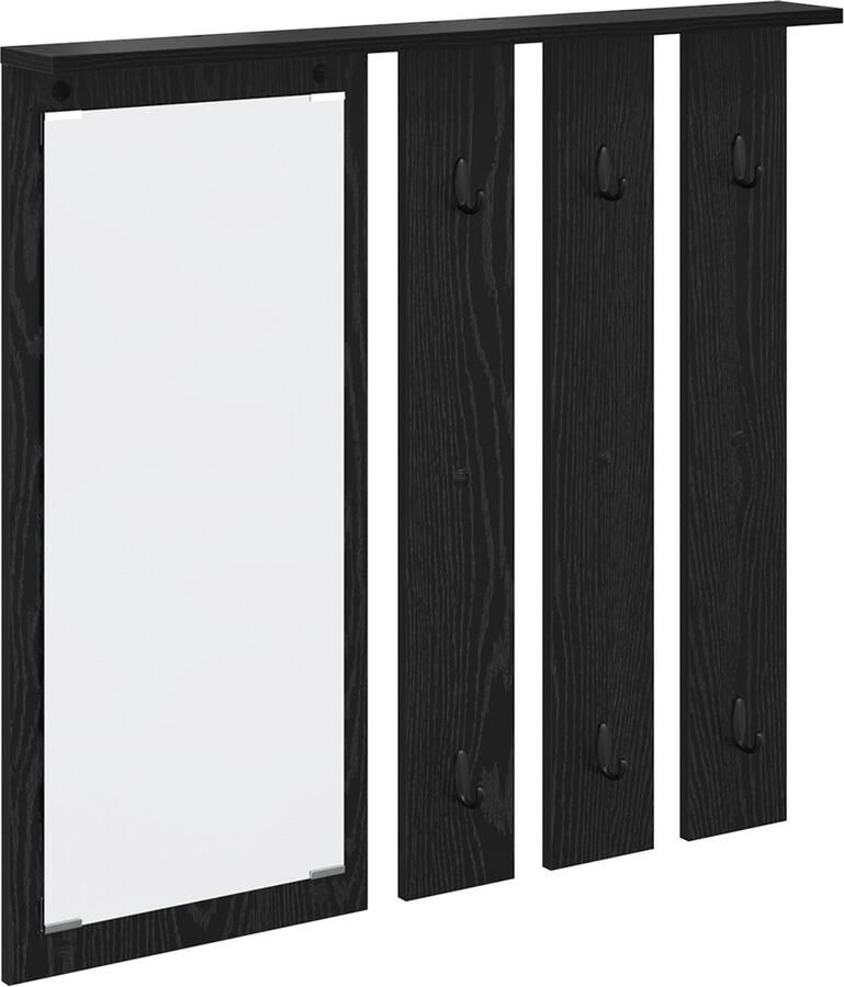 VidaXL Wandgemonteerde kapstok met plank Zwart eiken 84 x 10 x 80 cm