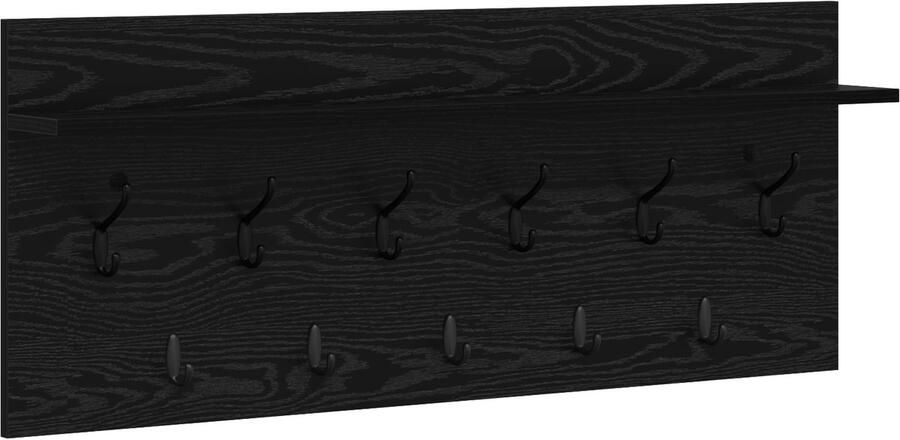 VidaXL Wandgemonteerde kapstok met plank met opslag Zwart eiken 100 x 40 x 12 cm
