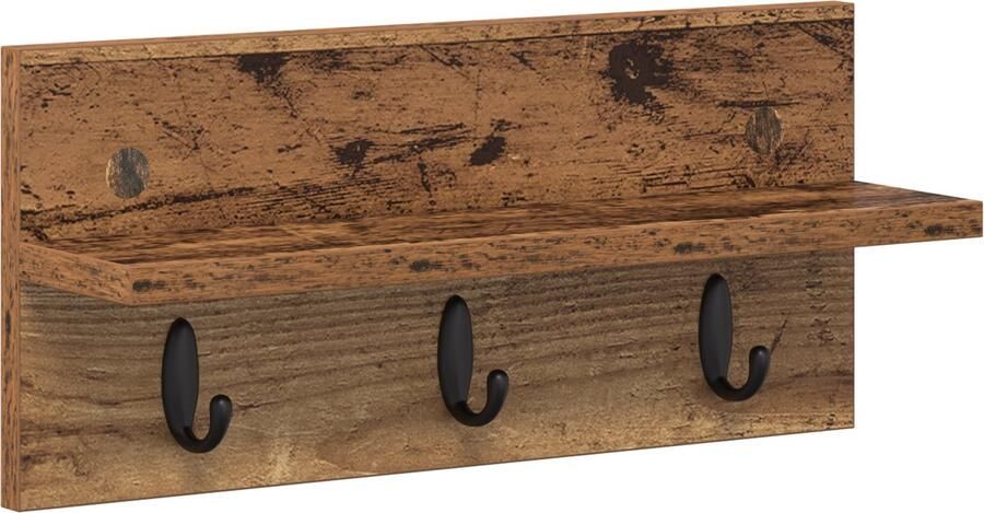 VidaXL Wandgemonteerde kapstok Oud hout 40 x 10.5 x 18 cm Bewerkt hout