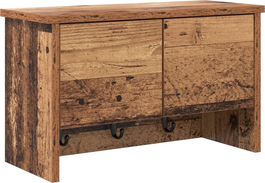 VidaXL Wandgemonteerde kapstok Oud hout 50 x 20 x 30 cm Bewerkt hout