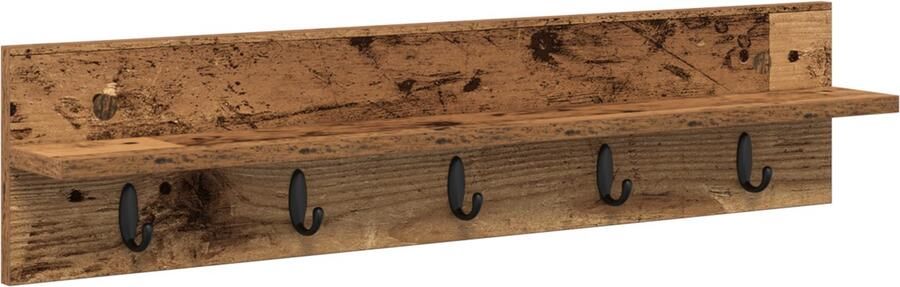 VidaXL Wandgemonteerde kapstok Oud hout 80 x 10.5 x 18 cm Bewerkt hout