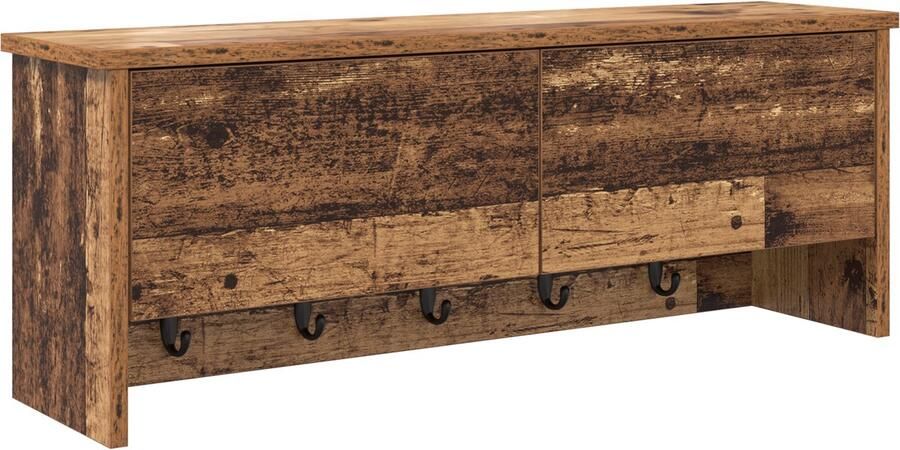 VidaXL Wandgemonteerde kapstok Oud hout 80 x 20 x 30 cm Bewerkt hout