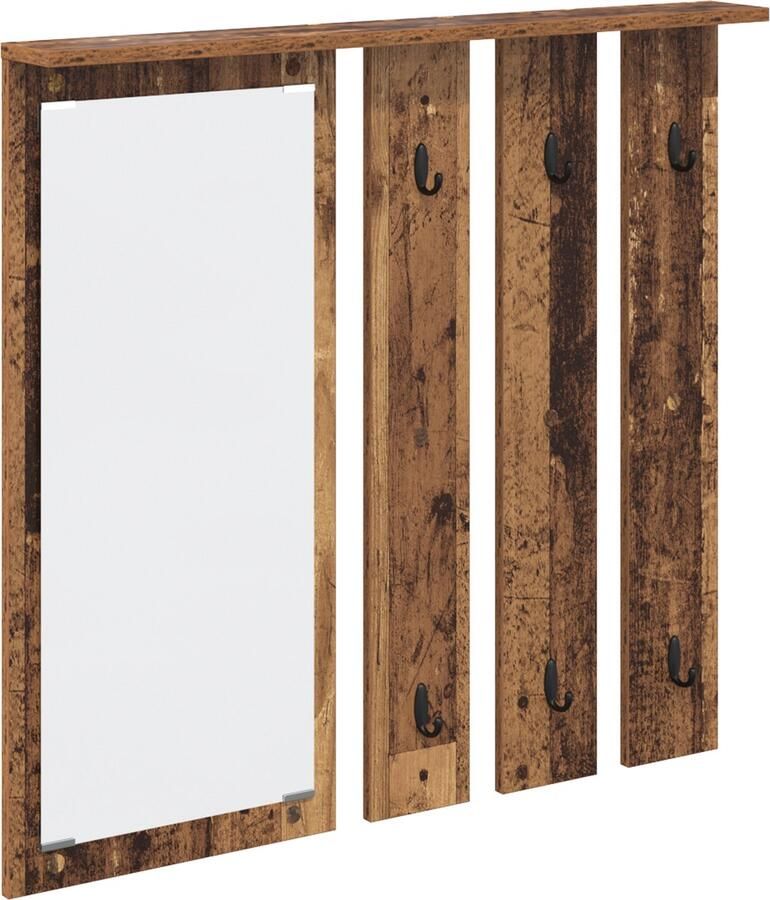 VidaXL Wandgemonteerde kapstok Oud hout 84 x 10 x 80 cm Bewerkt hout
