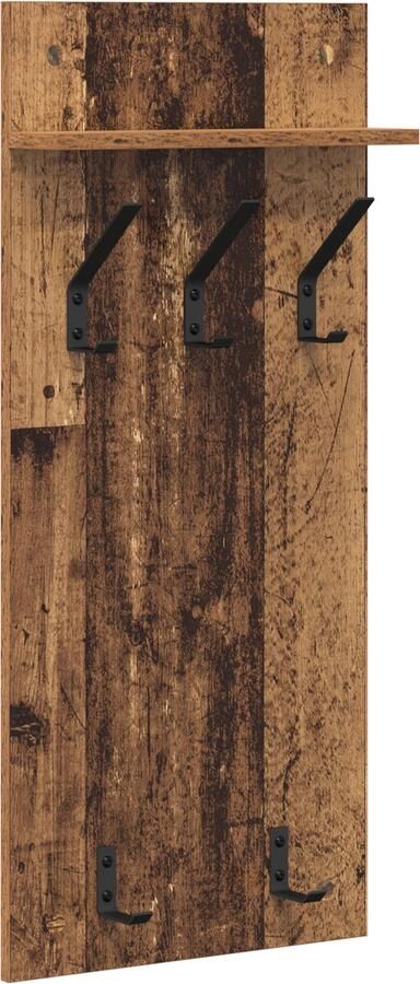 VidaXL Wandgemonteerde kapstok Oud hout 90 x 40 x 10 cm Bewerkt hout