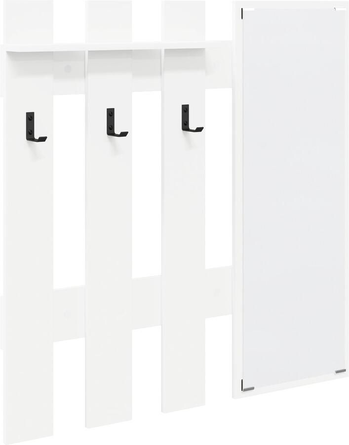 VidaXL Wandgemonteerde kapstok Wit 100 x 10 x 100 cm Bewerkt hout