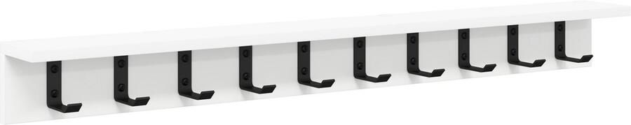 VidaXL Wandgemonteerde kapstok Wit 100 x 10.5 x 10.5 cm Bewerkt hout