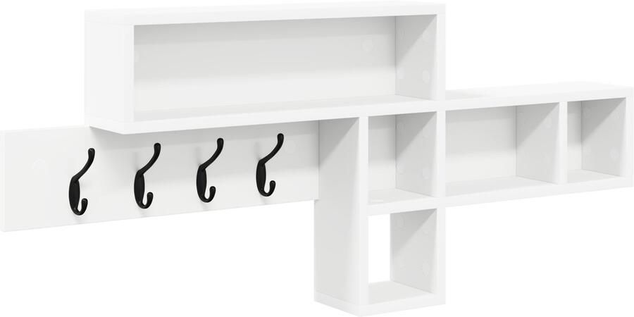 VidaXL Wandgemonteerde kapstok Wit 100 x 12 x 43 5 cm Bewerkt hout