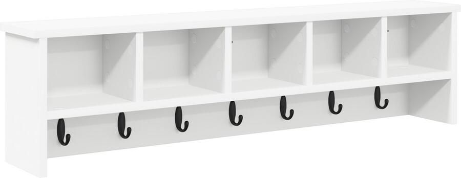 VidaXL Wandgemonteerde kapstok Wit 100 x 16 x 26 cm Bewerkt hout