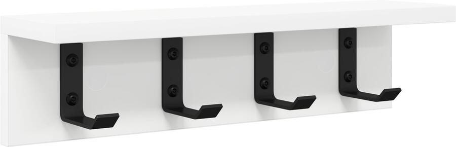 VidaXL Wandgemonteerde kapstok Wit 40 x 10.5 x 10.5 cm Bewerkt hout