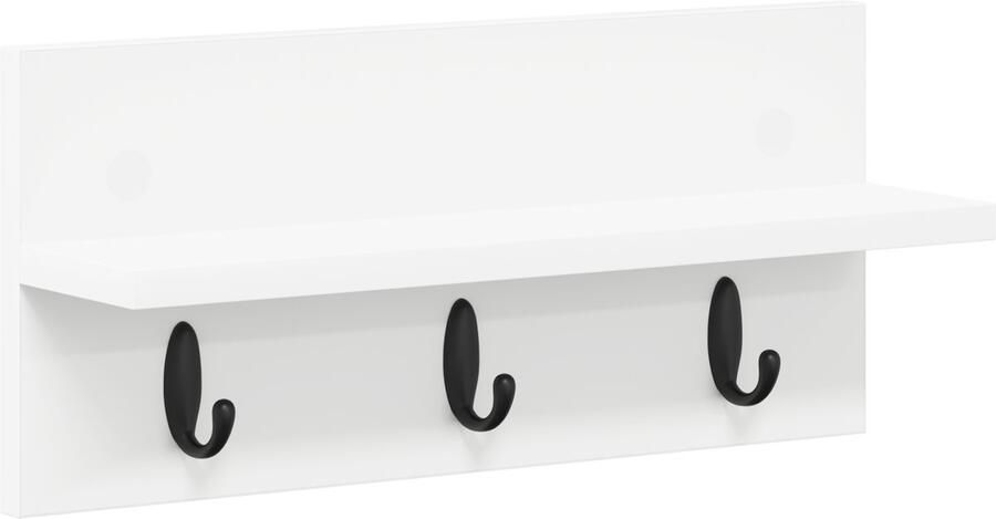 VidaXL Wandgemonteerde kapstok Wit 40 x 10.5 x 18 cm Bewerkt hout