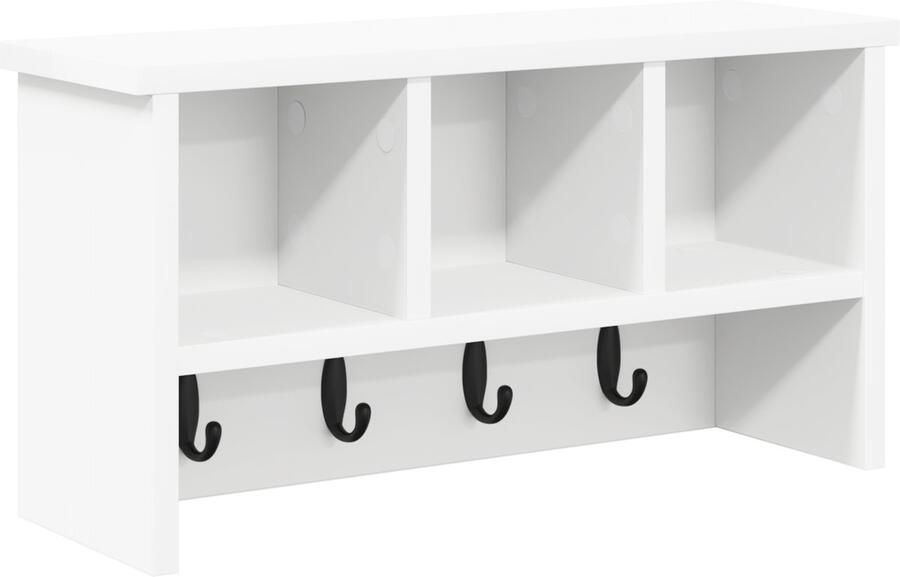 VidaXL Wandgemonteerde kapstok Wit 50 x 16 x 26 cm Bewerkt hout