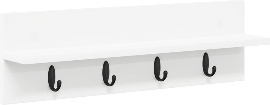 VidaXL Wandgemonteerde kapstok Wit 60 x 10.5 x 18 cm Bewerkt hout