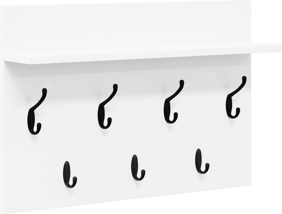 VidaXL Wandgemonteerde kapstok Wit 60 x 40 x 12 cm Bewerkt hout