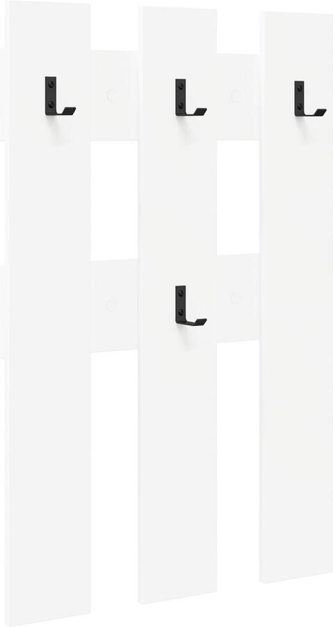 VidaXL Wandgemonteerde kapstok Wit 65 x 3 x 100 cm Bewerkt hout