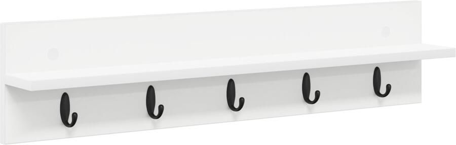 VidaXL Wandgemonteerde kapstok Wit 80 x 10.5 x 18 cm Bewerkt hout