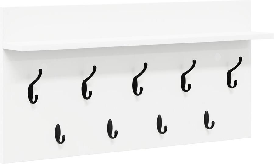 VidaXL Wandgemonteerde kapstok Wit 80 x 40 x 12 cm Bewerkt hout