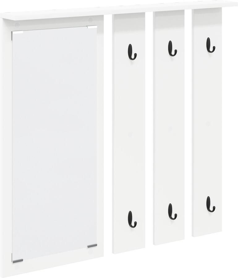 VidaXL Wandgemonteerde kapstok Wit 84 x 10 x 80 cm Bewerkt hout