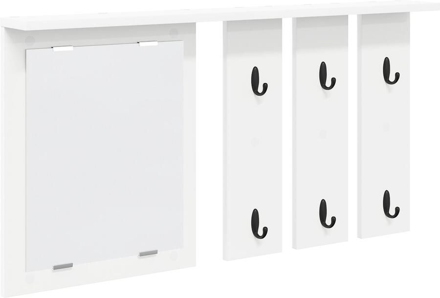 VidaXL Wandgemonteerde kapstok Wit 84 x 10 x 80 cm Bewerkt hout