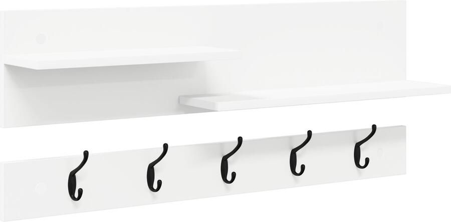 VidaXL Wandgemonteerde kapstok Wit 90 x 15 x 36 cm Bewerkt hout