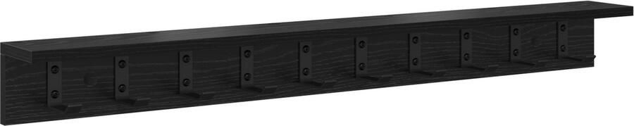 VidaXL Wandgemonteerde kapstok Zwart eiken 100 x 10.5 x 10.5 cm