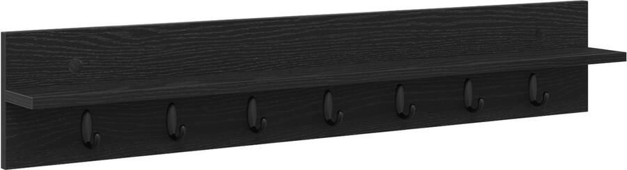 VidaXL Wandgemonteerde kapstok Zwart eiken 100 x 10.5 x 18 cm