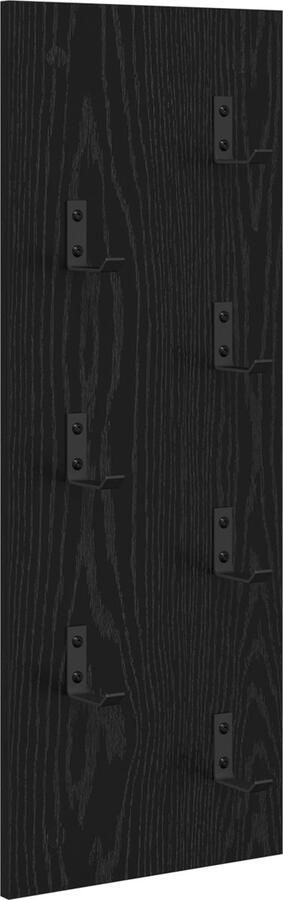 VidaXL Wandgemonteerde kapstok Zwart eiken 30 x 1.5 x 80 cm