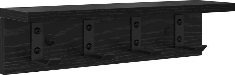 VidaXL Wandgemonteerde kapstok Zwart eiken 40 x 10.5 x 10.5 cm