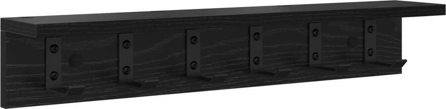 VidaXL Wandgemonteerde kapstok Zwart eiken 60 x 10.5 x 10.5 cm