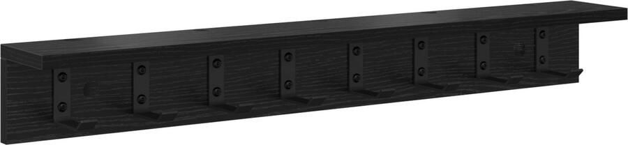 VidaXL Wandgemonteerde kapstok Zwart eiken 80 x 10.5 x 10.5 cm