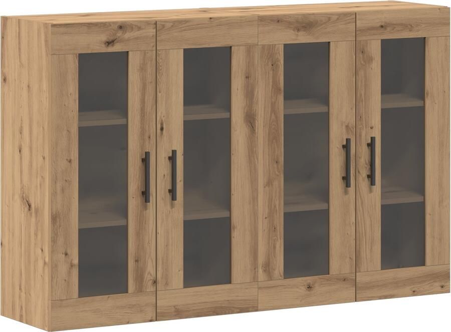 VidaXL Wandkasten Set van 2 Artisan Eiken 69 5 x 34 x 90 cm Geengineerd Hout