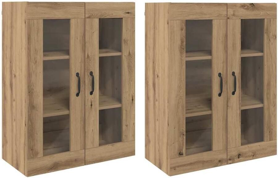 VidaXL Wandkasten 2 Stuks Artisan Eiken 69 5 x 34 x 90 cm Geengineerd Hout