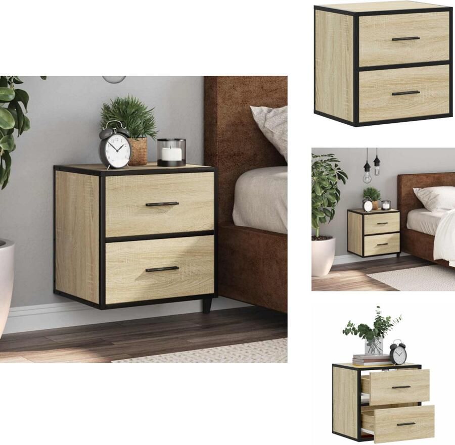 VidaXL Wandgemonteerde Nachtkastje Wandgemonteerde Nachtkastjes Nachtkastje Nachtkastjes Nachtkastje wandgemonteerd 40x31x39 5 cm sonoma eikenkleurig