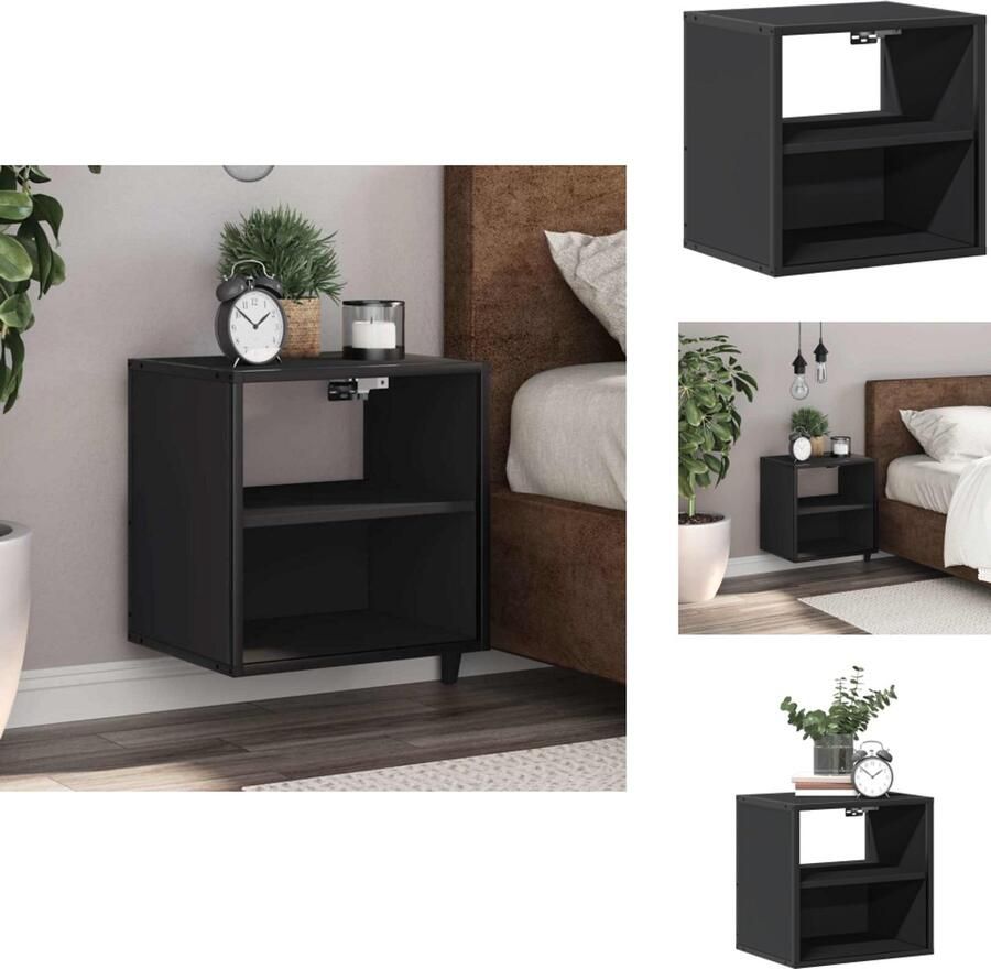 VidaXL Wandgemonteerde Nachtkastje Wandgemonteerde Nachtkastjes Nachtkastje Nachtkastjes Nachtkastje wandgemonteerd 40x31x39 5 cm zwart