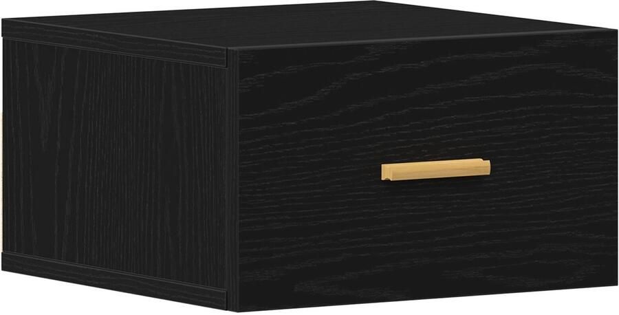 VidaXL Wandkastje voor Bed Zwart eiken 35 x 35 x 20 cm Bewerkt hout