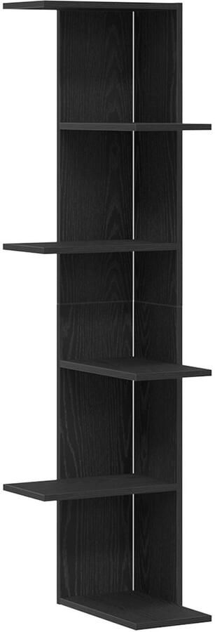 VidaXL Wandhoekplank Zwart eiken Bewerkt hout Medium Hoekkast Anders