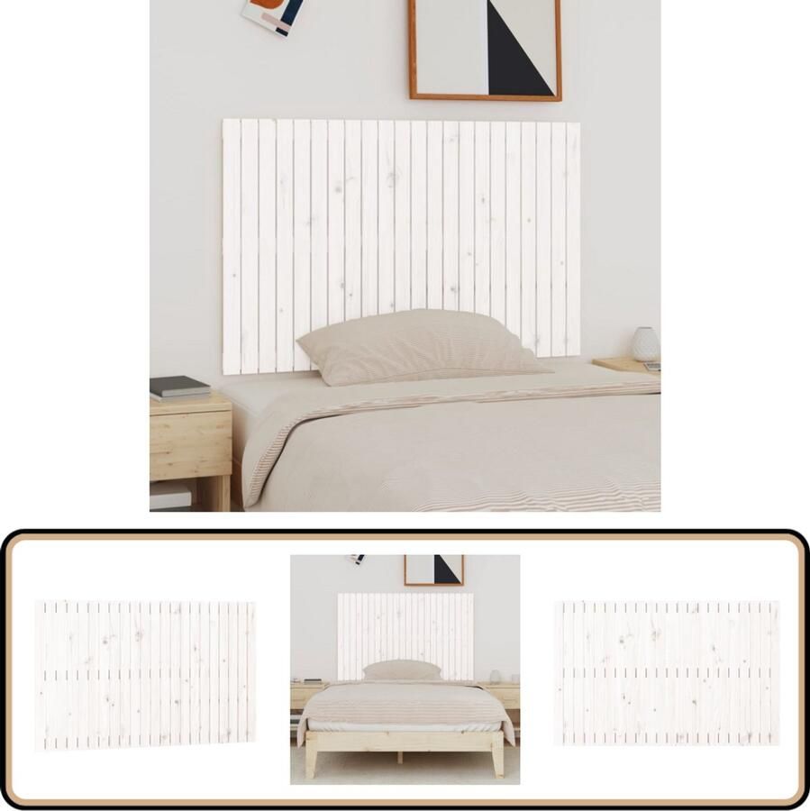 VidaXL Wandhoofdbord 140x90 cm Grenenhout Wit Wandhoofdbord Hoofdbord Slaapkamer Decoratie Grenenhout Meubels Vintage Hoofdbord Modern Hoofdbord Wit Hoofdbord