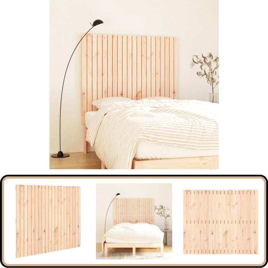 VidaXL Wandhoofdbord Grenenhout 127 5x3x110 cm Wandhoofdbord Hoofdbord Hoofddekking Slaapkamerdecoratie Grenenhout Meubilair Vintage Decor Landelijke Stijl