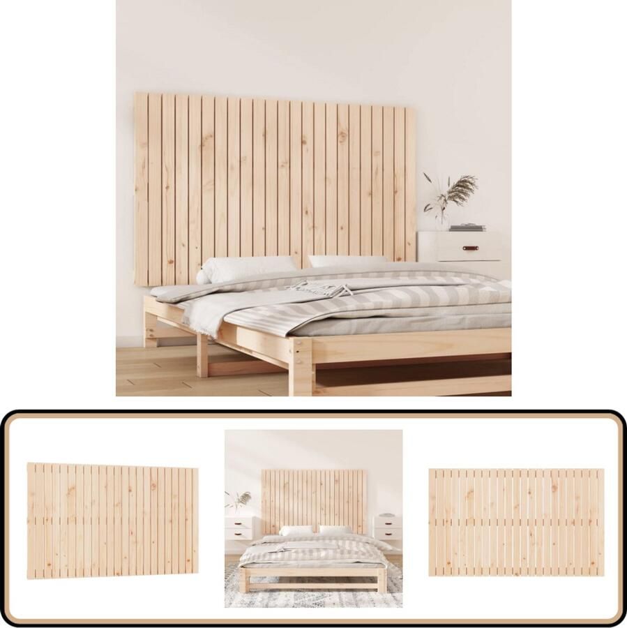 VidaXL Wandhoofdbord Grenenhout 147x90 cm Wandhoofdbord Hoofdbord Grenenhout Klassieke Design Slaapkamers Bedroom Decor