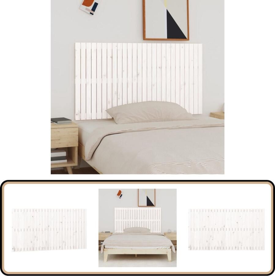 VidaXL Wandhoofdbord Massief Grenenhout Wit Wandhoofdbord Hoofdbord Grenenhout Hout Klassieke Design Modern Minimalistisch Slaapkamervloerisolatie