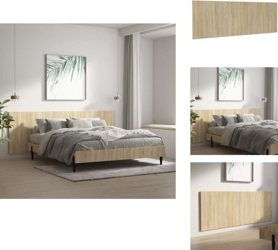 VidaXL Wandhoofdbord Wandhoofdborden Hoofdbord Wandhoofdeinde Hoofdbord wandmodel 240x1 5x80 cm bewerkt hout sonoma eiken