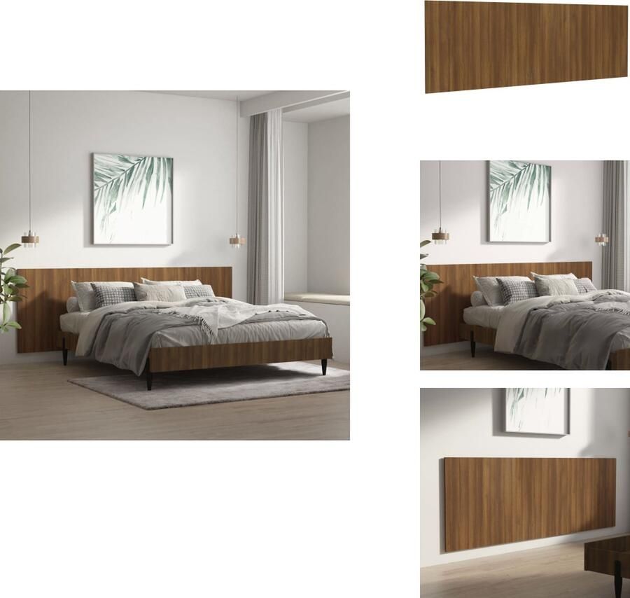 VidaXL Wandhoofdbord Wandhoofdborden Hoofdbord Wandhoofdeinde Hoofdbord wandmodel 240x1 5x80 cm bewerkt hout bruin eikenkleur