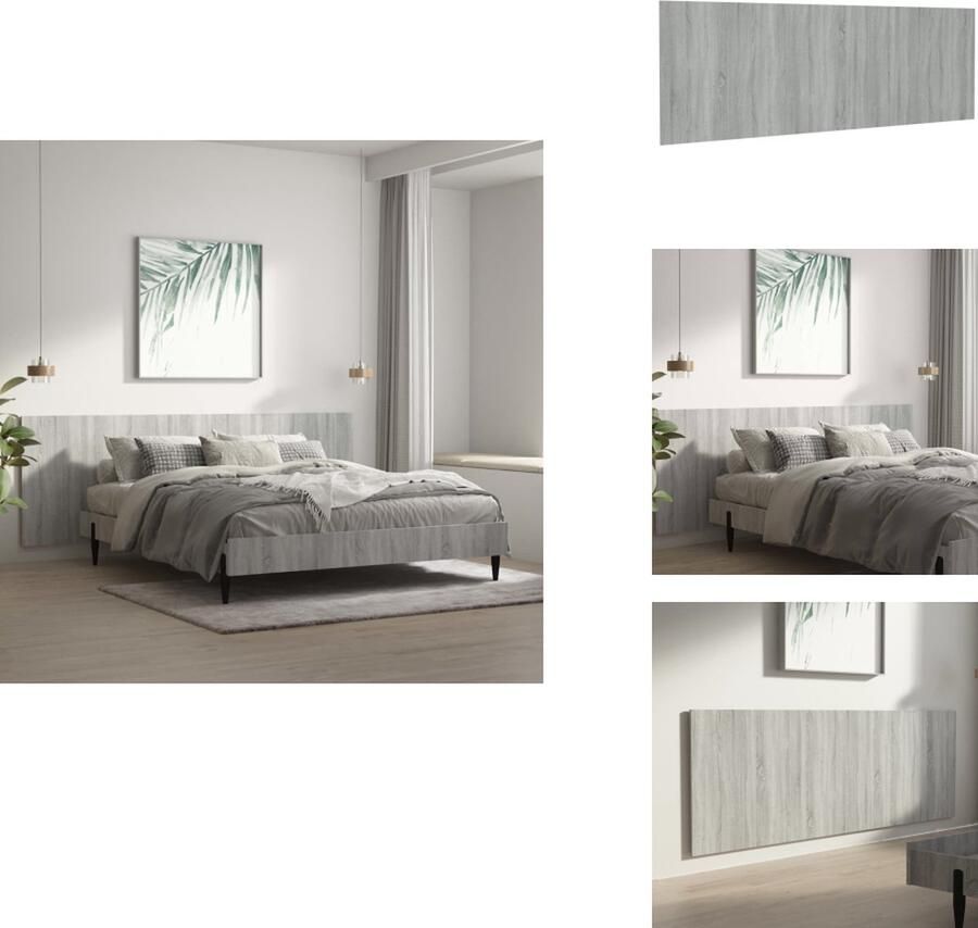 VidaXL Wandhoofdbord Wandhoofdborden Hoofdbord Wandhoofdeinde Hoofdbord wandmodel 240x1 5x80 cm bewerkt hout grijs sonoma
