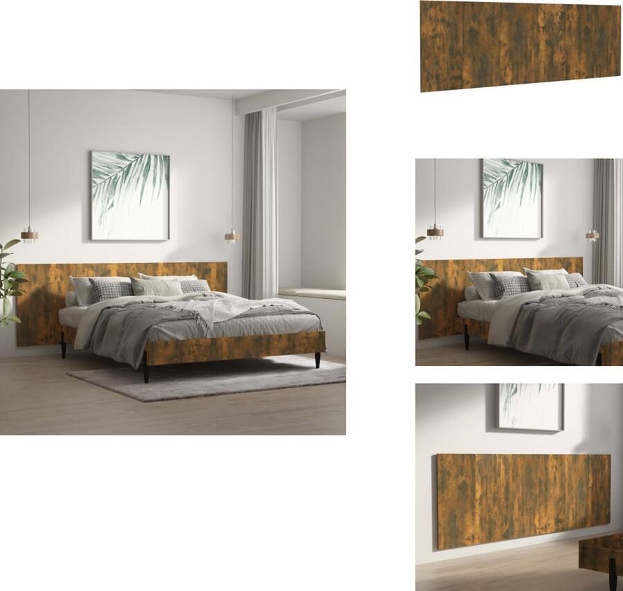 VidaXL Wandhoofdbord Wandhoofdborden Hoofdbord Wandhoofdeinde Hoofdbord wandmodel 240x1 5x80 cm bewerkt hout gerookt eiken