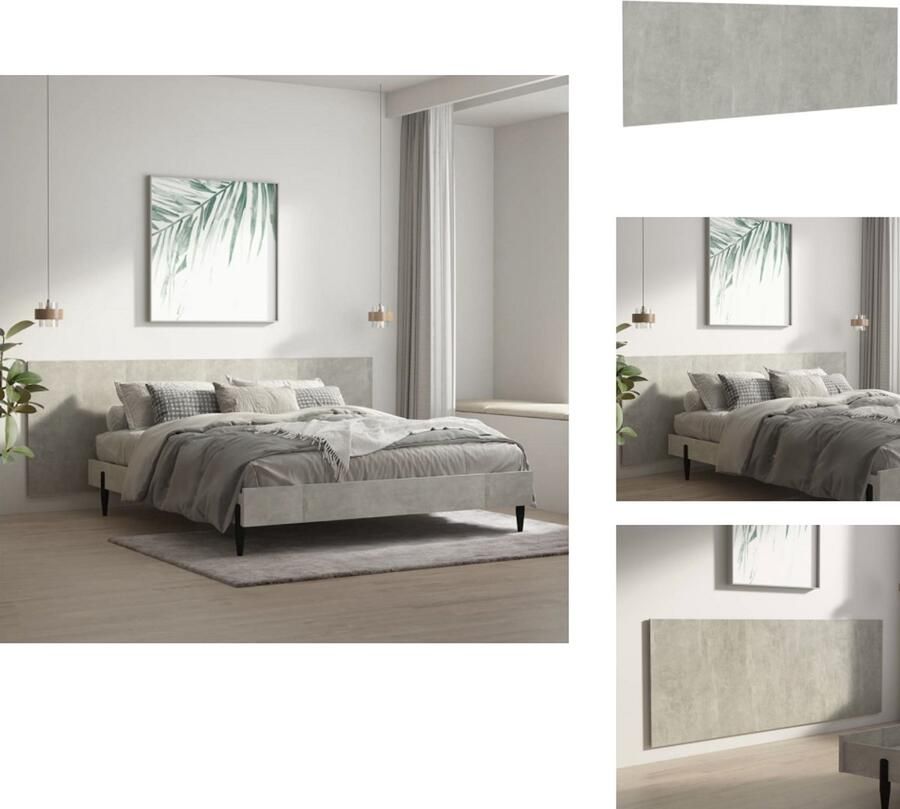 VidaXL Wandhoofdbord Wandhoofdborden Hoofdbord Wandhoofdeinde Hoofdbord wandmodel 240x1 5x80 cm bewerkt hout betongrijs