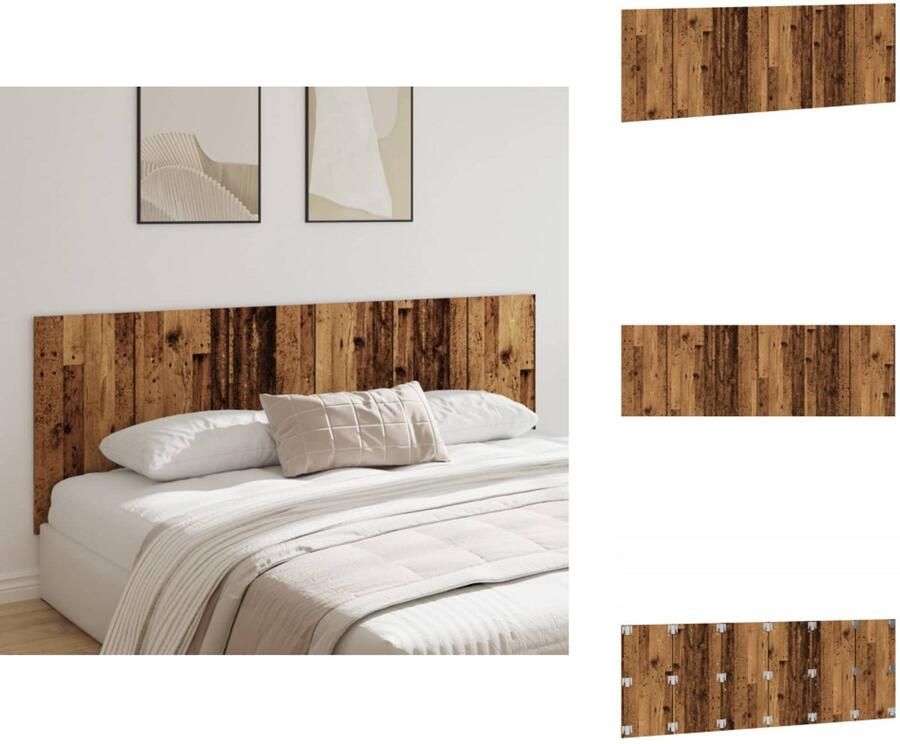 VidaXL Wandhoofdbord Wandhoofdborden Hoofdbord Wandhoofdeinde Hoofdbord wandmodel 240x1 5x80 cm bewerkt hout oud houtkleurig